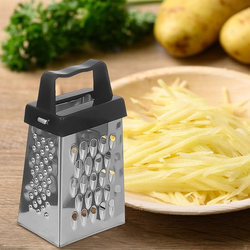 3Pcs Stainless Steel Kitchen Grater Set Multifunctional Vegetable Slicer Carrot Potato Cutter Handheld Black White Gray - Image 5